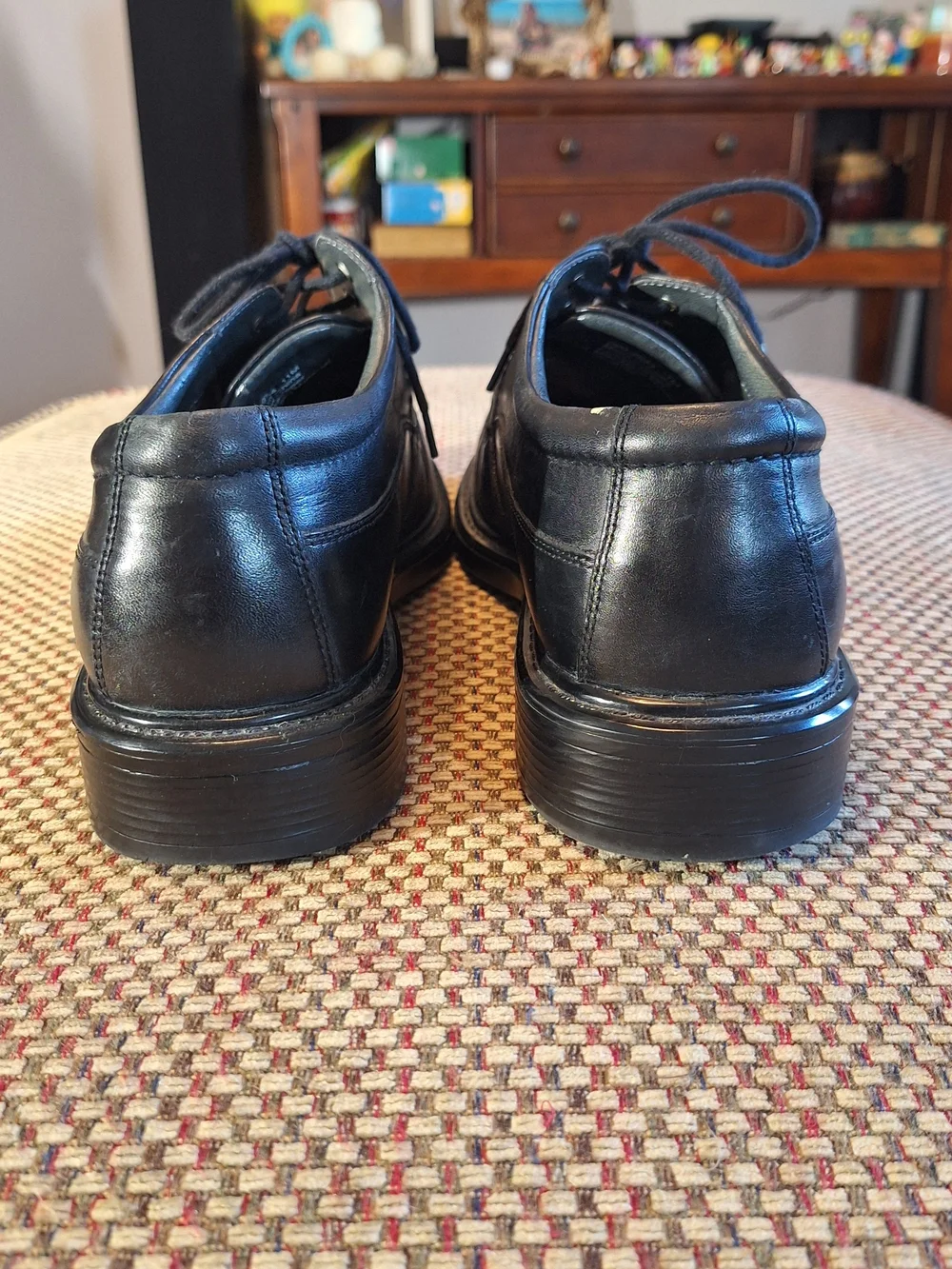 Dockers Black Leather Lace-Up Oxfords Dress Shoes Waterproof